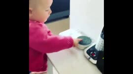 Baby who is obsessed with Amazon Echo says her very first word - Alexa