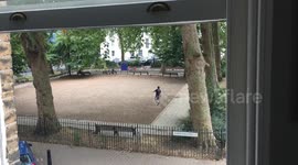 Man exercising park