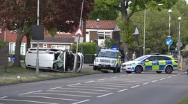 Vehicle On Its Side - Emergency Services On Scene - Serious Collision