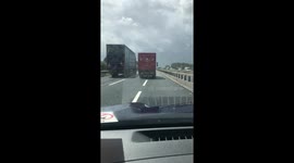 Royal Mail lorry seen dangerously and illegally using two lanes on the motorway
