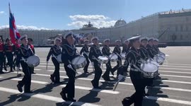 Russian military marches on St. Petersburg’s Palace Square for Victory Day