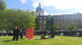 People gather at London's Imperial War Museum to commemorate Victory Day