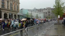 Heavy rain in time of Immortal Regiment march in Moscow