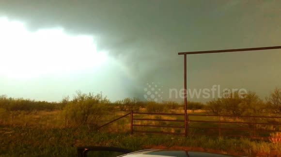 Lightning strikes seen flaring up inside tornado in rural Texas