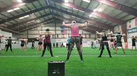 US group dance with mock guns to 'Old Town Remix'