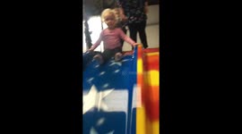 Child hurts self on slide by going flying at the bottom!!!!!