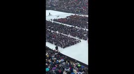 Graduation in Boulder, Colorado begins with a snowball fight