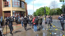 Photographers and tv crews waiting for David Beckham to arrive in bromley court