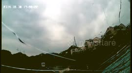 Tyre comes loose off car on Chinese highway and goes flying