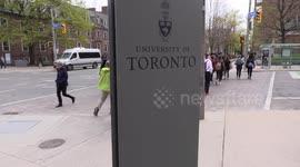 Cherry blossoms have started blooming at the University of Toronto campus