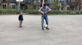 Dad fails with soccer ball gadget