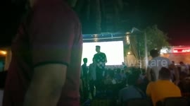 Audience celebrate after Barcelona Won Vs Liverpool Champions