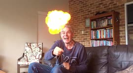 Science teacher blows-up hydrogen balloon in front of family