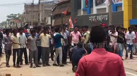 Violence erupts at polling station during general election in India