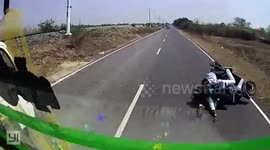 Dashcam footge captured of accident in southern India.