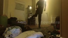 My friend dances crazily to electronic music