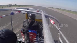 Mad-cap motorist breaks the world record for top speed travelled in a TUK-TUK