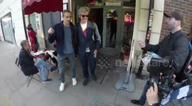 Doctor Who Actor Peter Capaldi Rocls the backpack look
