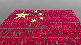 Hundreds of swimmers form Chinese national flag in Salt Lake to set Guinness World Record