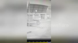 Man sheltering from a storm in India was hoisted into the air by strong winds