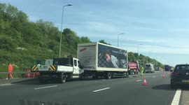 M5 northbound is closed 'for some time' following four-vehicle crash leaving hundreds of commuters stuck