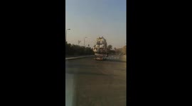 Overloaded truck in Cairo, Maadi