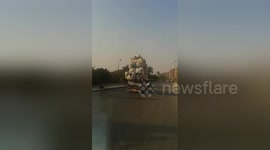 Newsflare Edit - Overloaded truck in Cairo, Maadi