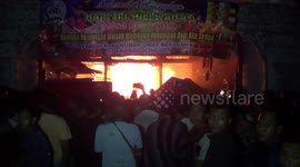 Temple on fire