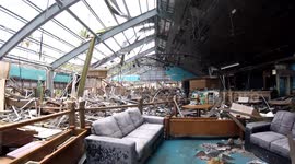 Inside the Cyclone Damaged South Molle Island Mainbuilding