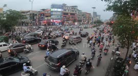 Traffic is messy, crazy and traffic jams in Vietnam
