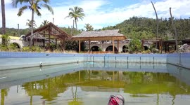 Aerial View Takeoff at the Swimming Pool Abandoned Resort South Molle Island