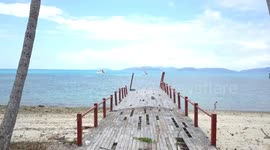 Aerial View from the Abandoned South Molle Resort from Jetty towards anchorage