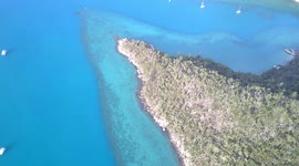 Stunning Drone panning aerial view with Sailboats and Catamarans Nara Inlet Reef