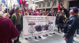 British Army veterans protest outside BBC over Bloody Sunday trial