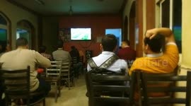 Close Camera Record In Cafe In Champions League Quarter Final