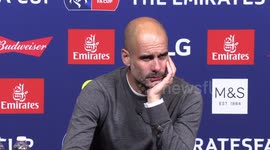 Pep Guardiola SNAPS at reporter after Man City complete treble