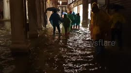 Flooded Venice, unusual high tide.