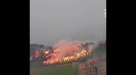 Sarajevo football fans celebrate title win with pyrotechnic show