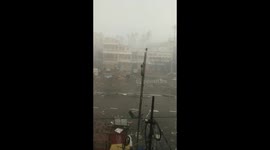 Roads left deserted as strong winds from cyclone Fani blows in Bhubaneswar, Odisha