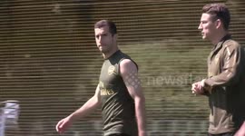 Watch the moment Henrikh Mkhitaryan tells his Arsenal team-mates he will miss the Europa League final