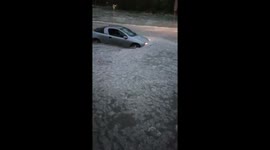 Shocking storm submerges moving cars in Varna, Bulgaria