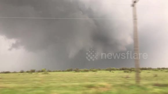 Giant supercell is the genesis of a devastating twister which devastated Magnum, Oklahoma USA