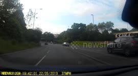 Lane Changer Nearly Causes Accident