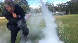 Australian teacher creates rocket using liquid nitrogen and fizzy drink