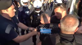 Greek police arrest protesters attempting to disrupt PM Alexis Tsipras speech