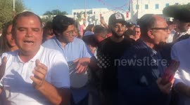 Jewish pilgrims take part in the procession of the