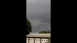 Funnel clouds dipping down 1 minute before tornado hit
