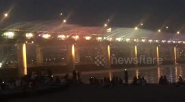 Motorway bridge turned into fountain light show in Korea