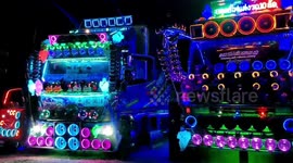 Colourful Trucks With Flashing Lights