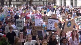 Thousands students march for Youth Global Warming strike in London,